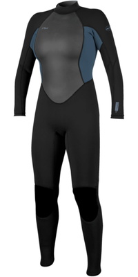 2026 O'Neill Womens Reactor-2 3/2mm Back Zip Wetsuit 5042B - Black / Copen Blue